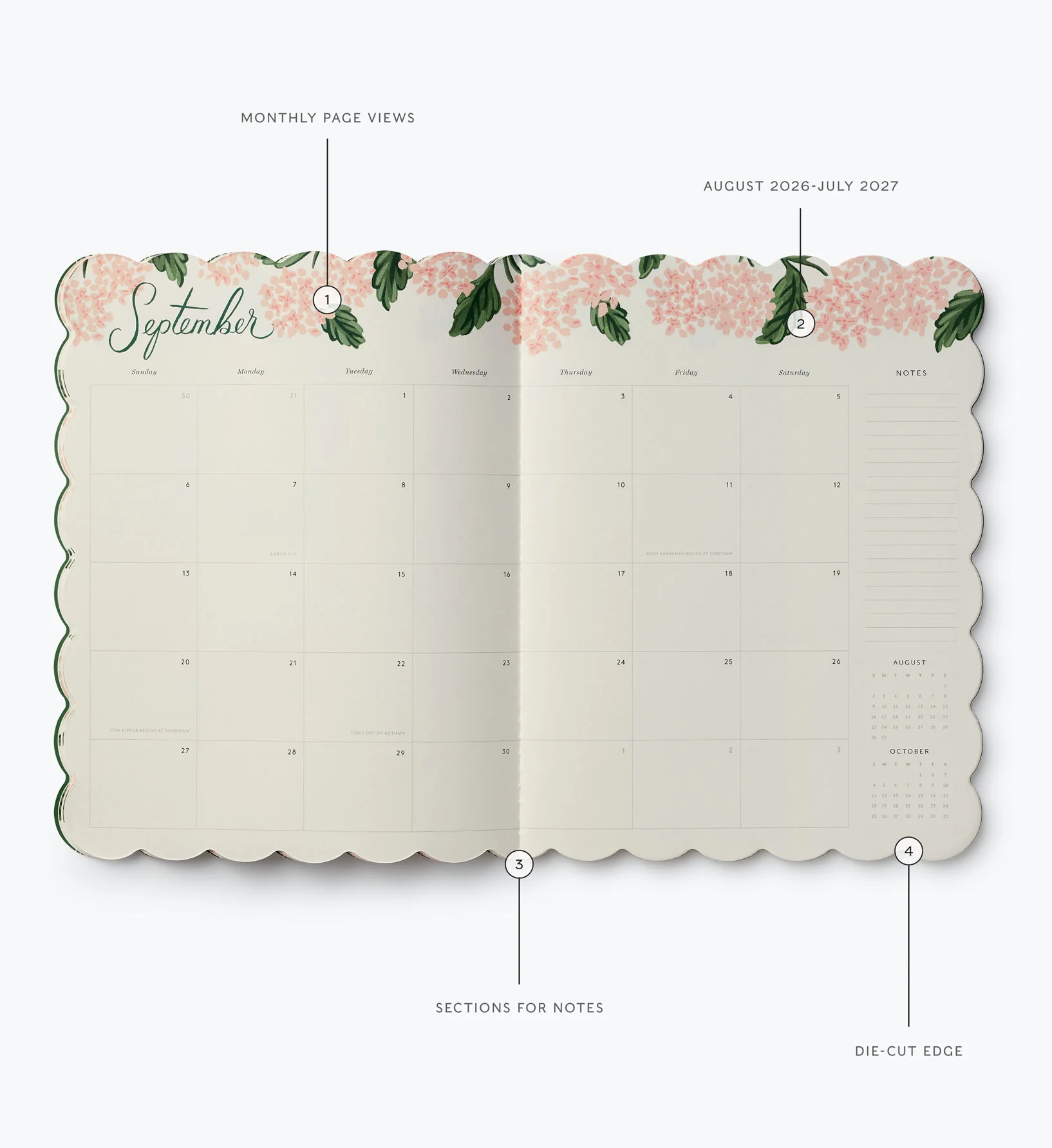 2026-2027 12-Month Academic Appointment Notebook - Pink Hydrangea - Image 5