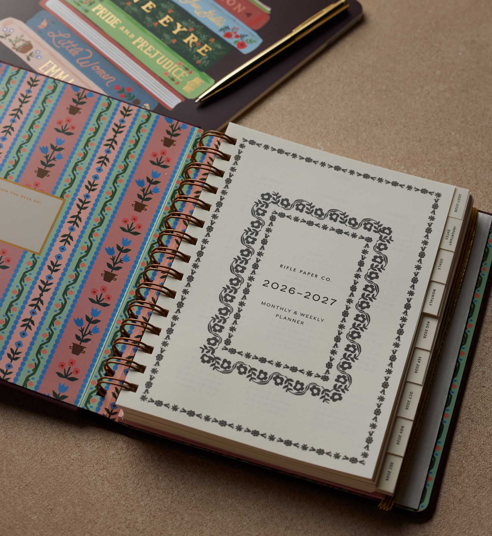 2026-2027 17-Month Academic Covered Spiral Planner - Paisley - Image 3