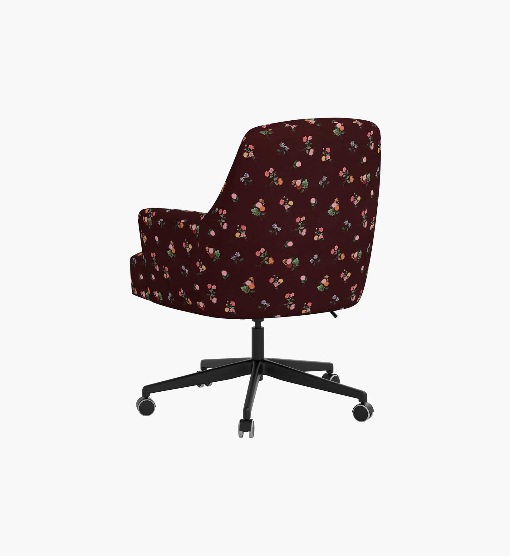 Cambridge Desk Chair - Ditsy Dahlia Burgundy - Image 9