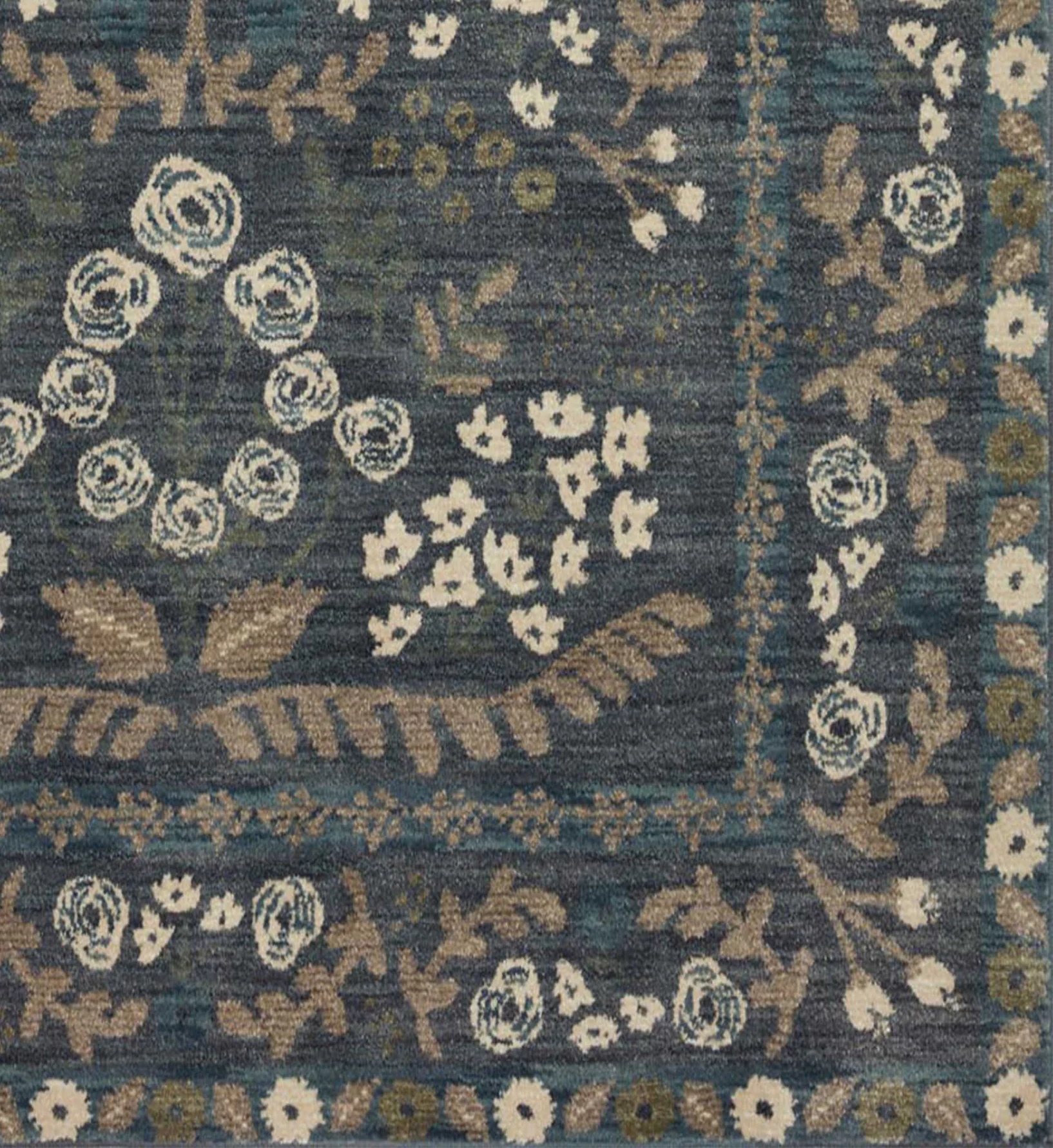 Fiore Florence Power Loomed Rug -  Navy & Grey - Image 2