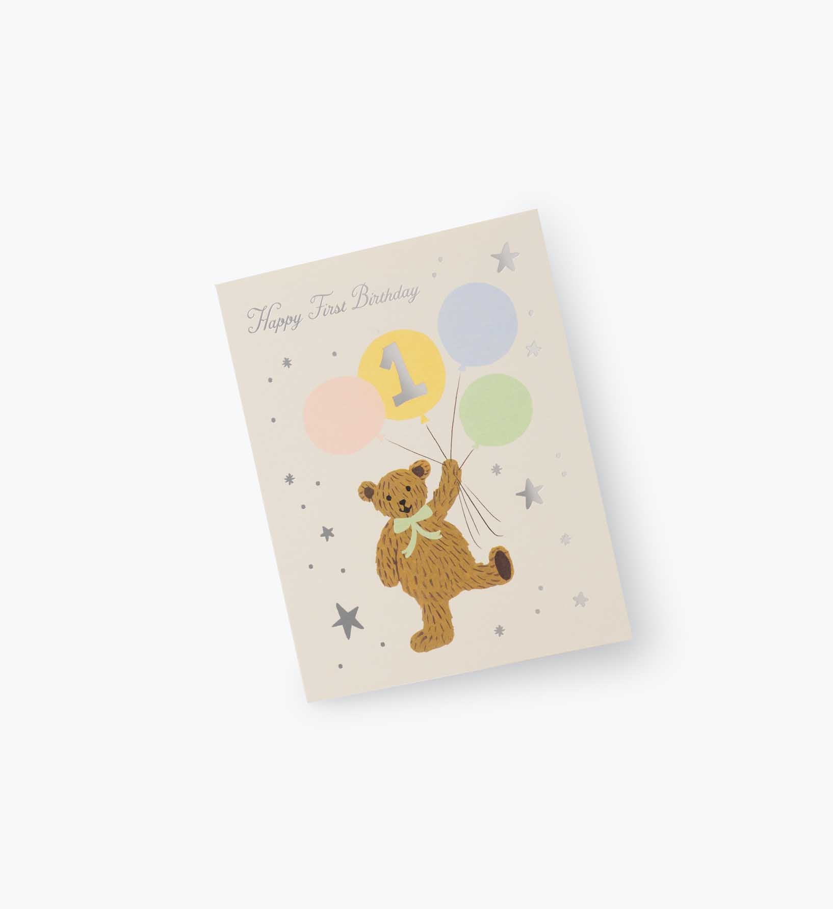 First Birthday Bear Birthday Card - Single Card - Image 2