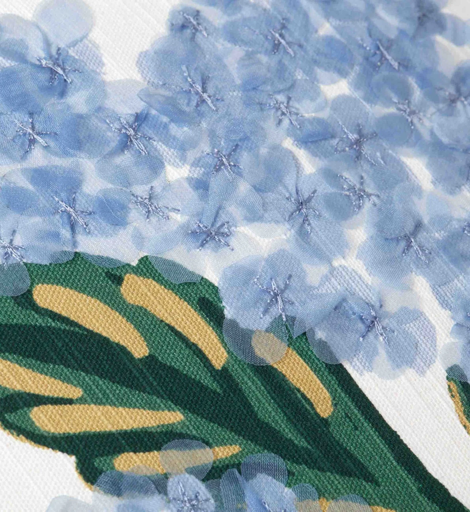 Hydrangea Bouquet Embellished Pillow - Cream - Image 4