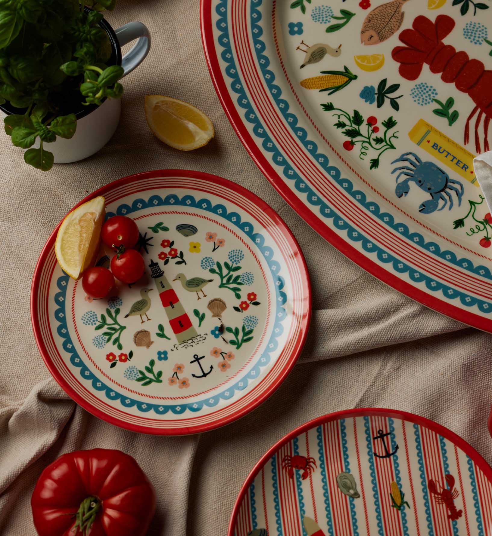 Melamine Assorted Dessert Plates - Seaside - Image 2