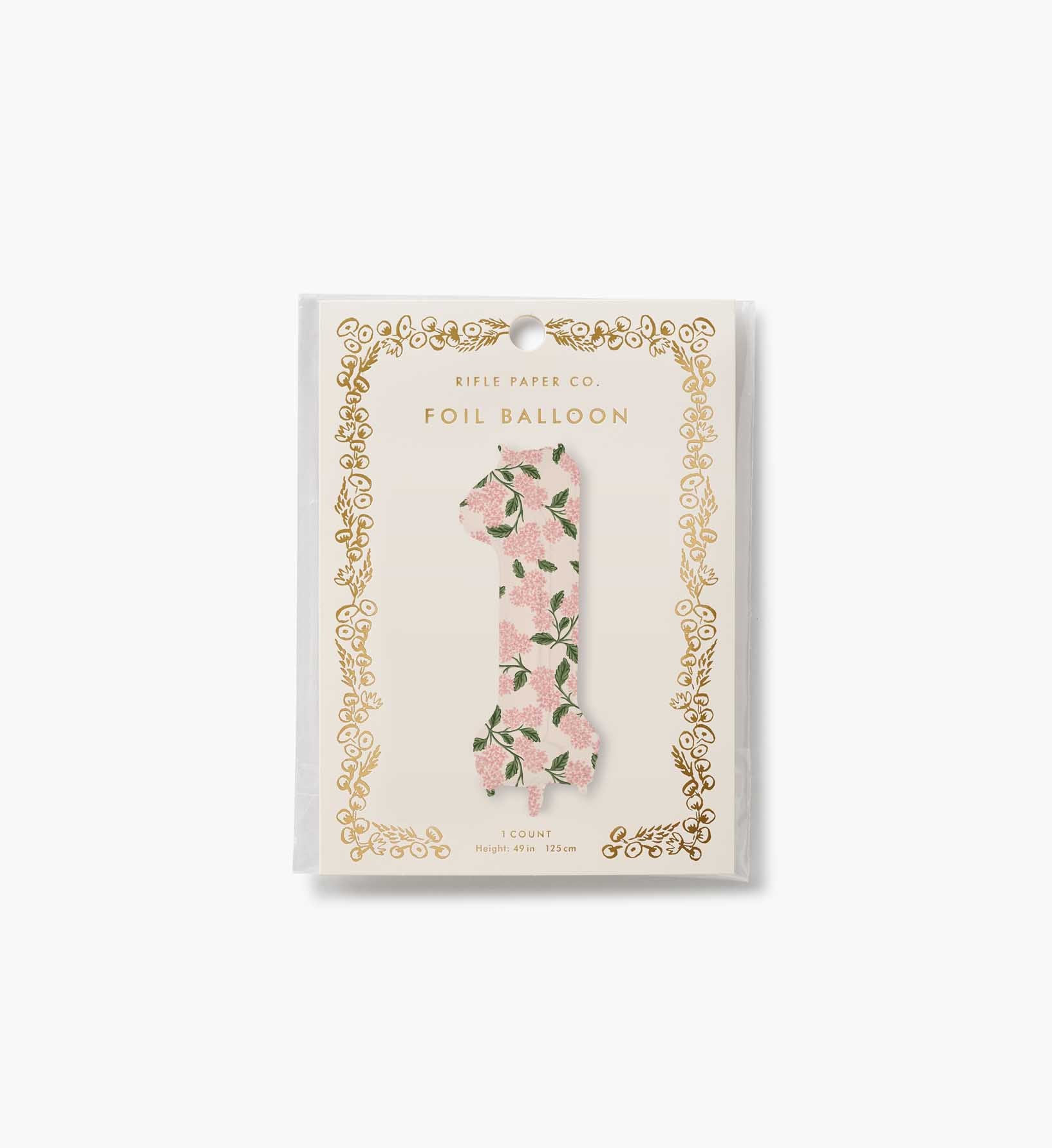 Numbered Foil Balloon - Pink Hydrangea - Image 2