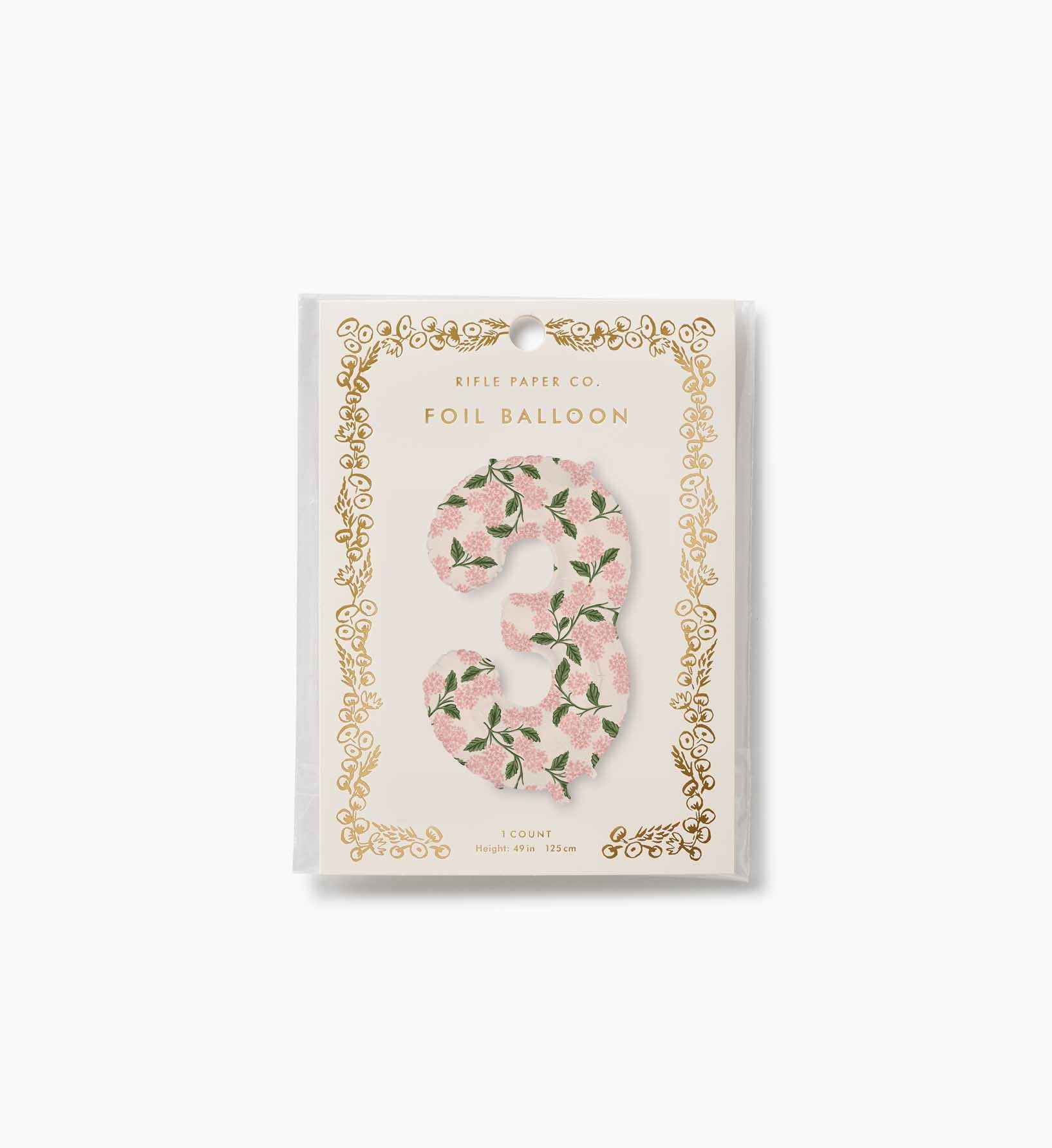 Numbered Foil Balloon - Pink Hydrangea - Image 8
