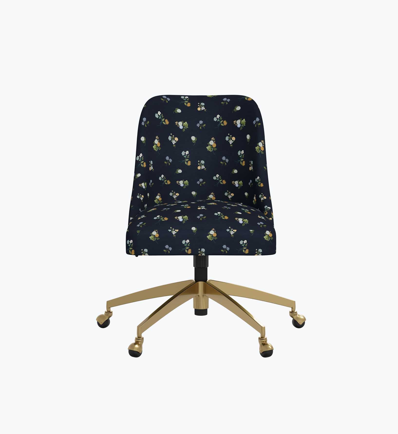 Oxford Desk Chair - Ditsy Dahlia Navy - Image 3