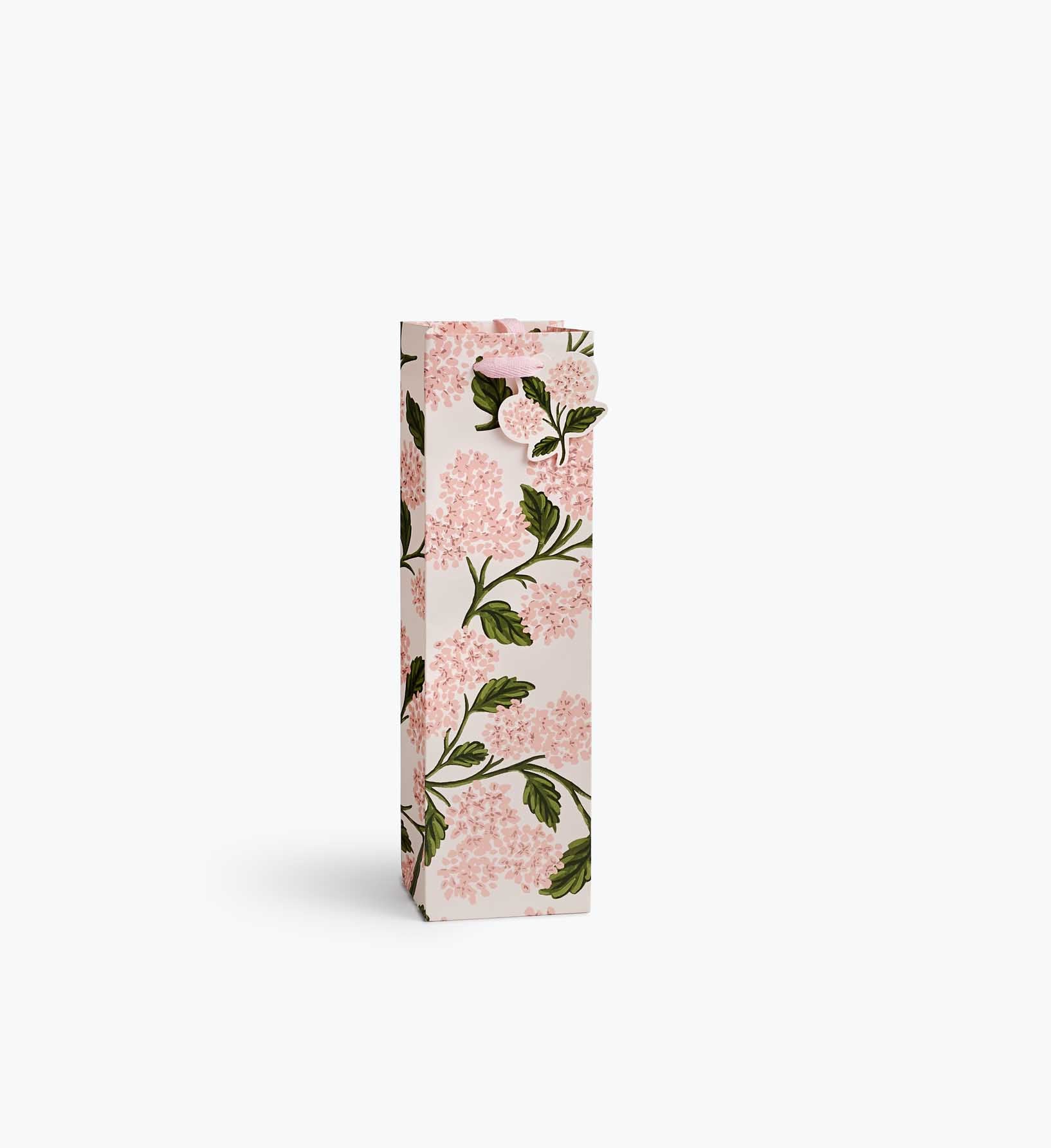 Pink Hydrangea Wine Gift Bag
