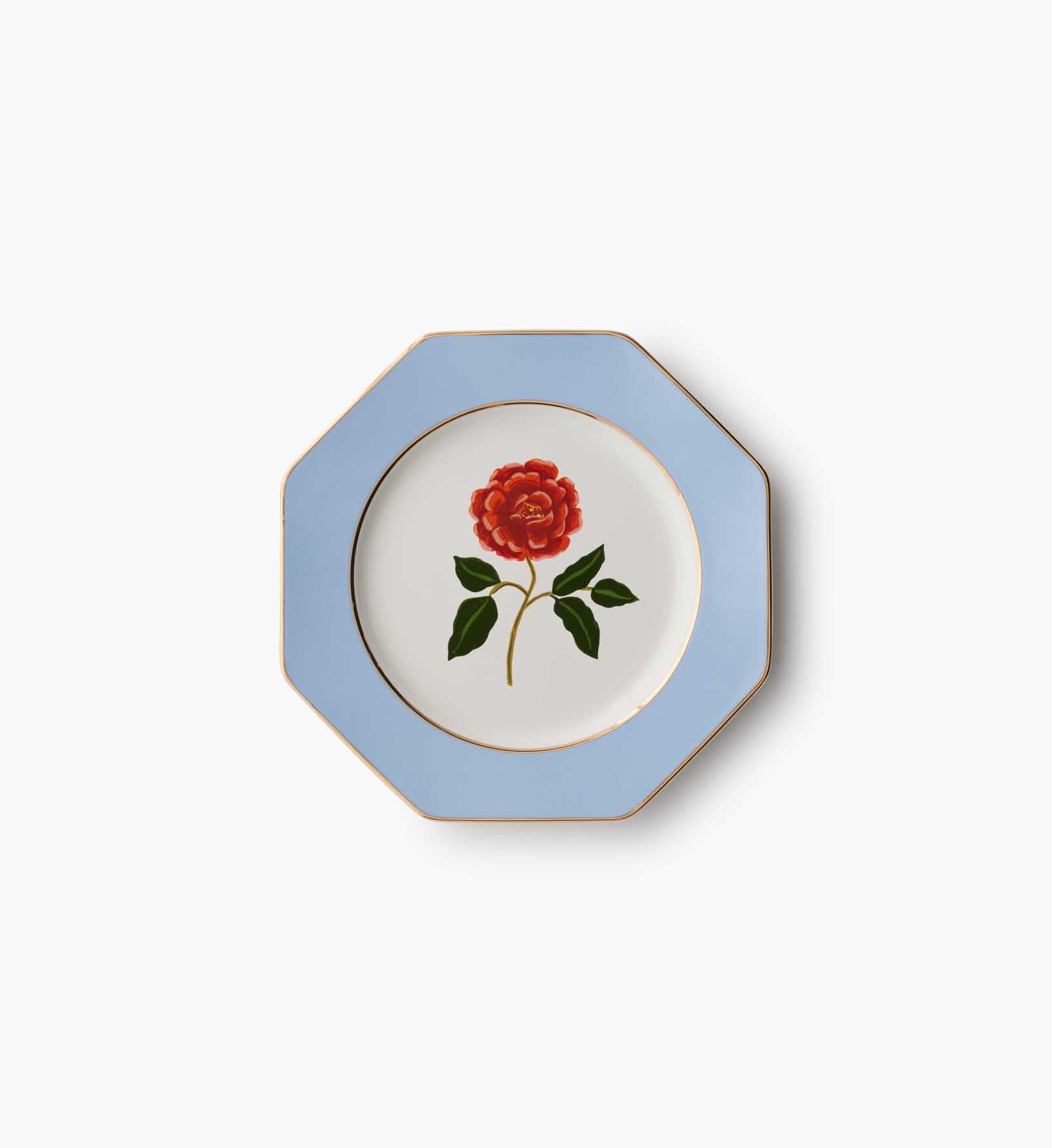 Porcelain Dessert Plate Set - Roses - Image 9