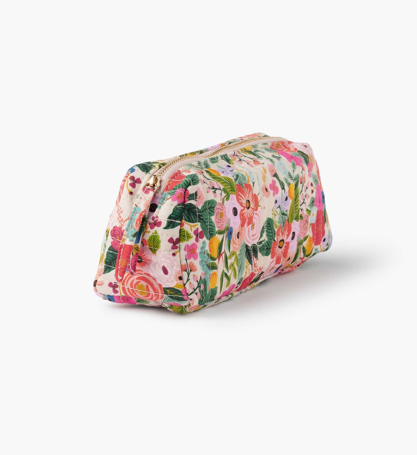 Quilted Small Cosmetic Pouch - Garden Party - Image 3