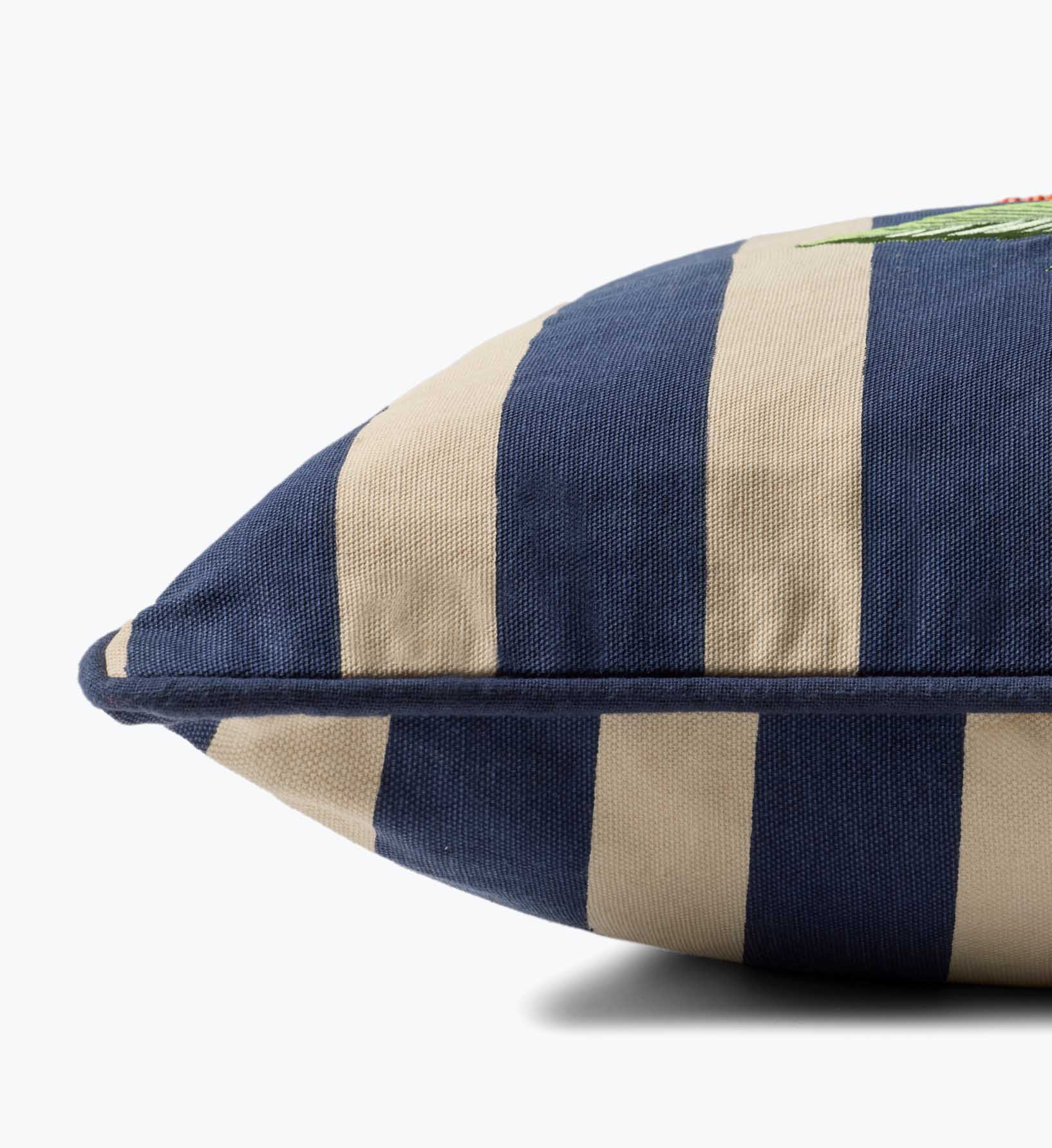 Raspberries Embroidered Pillow - Navy - Image 6