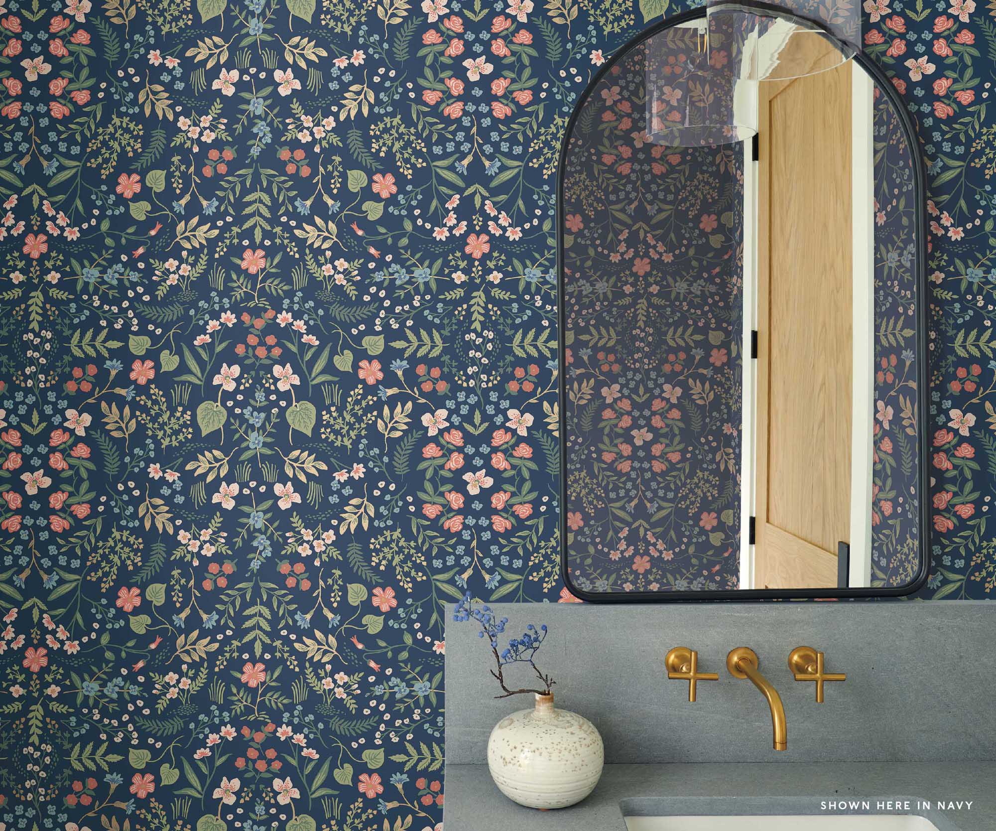 Wildwood Wallpaper Sample - Navy - Image 3